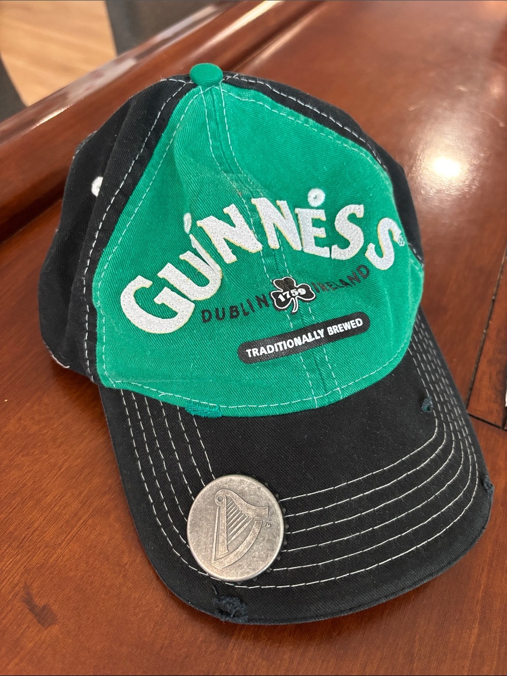 Guinness Green and Black Embroidered Baseball Cap